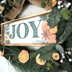 Customized High Quality DIY Home Outdoor Decorations Christmas Joy Pine Needle Wooden Wreath
