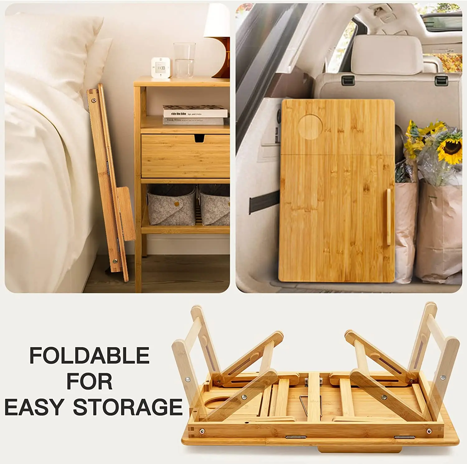 product breakfast table with 5 angles tilting top bamboo laptop desk foldable bed tray for home office-4