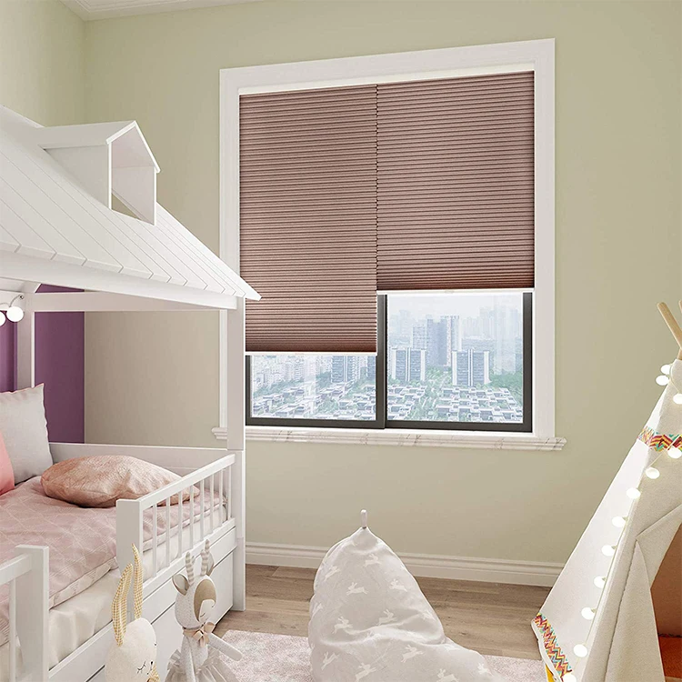 Living Room Curtains Honeycomb Cordless Pleated Cellular Fabric Shades