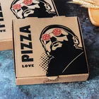 Custom Box Paper Custom Logo White Brown Custom Design Food Box Corrugated Paper Brown Pizza Box