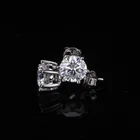 Stud Earrings Earrings Round Stud Earring 925 Sterling Silver Round Shape Diamond Cubic Zircon Stud Earrings