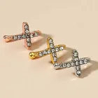 Fashion Fake Nose Ring Cross Diamond Hole Nose Ornament Crystal Rhinestones Zircon U Shape Nose Clip Rings