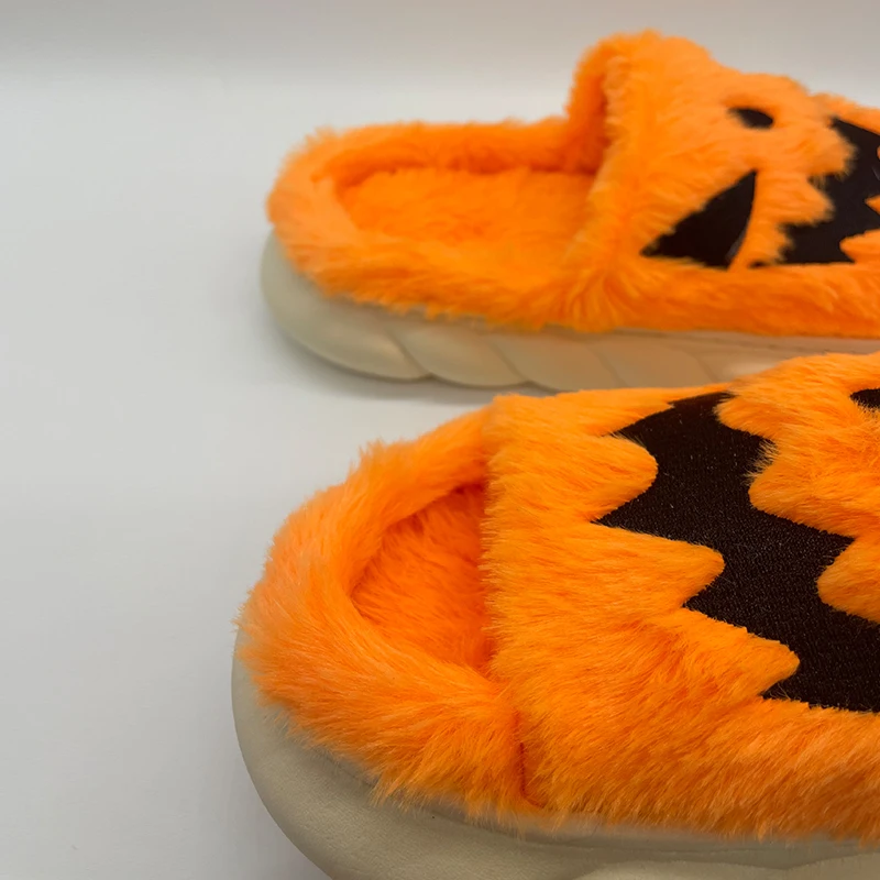 Popular hot sale pumpkin skull indoor slipper wear halloween slippers for house slippers