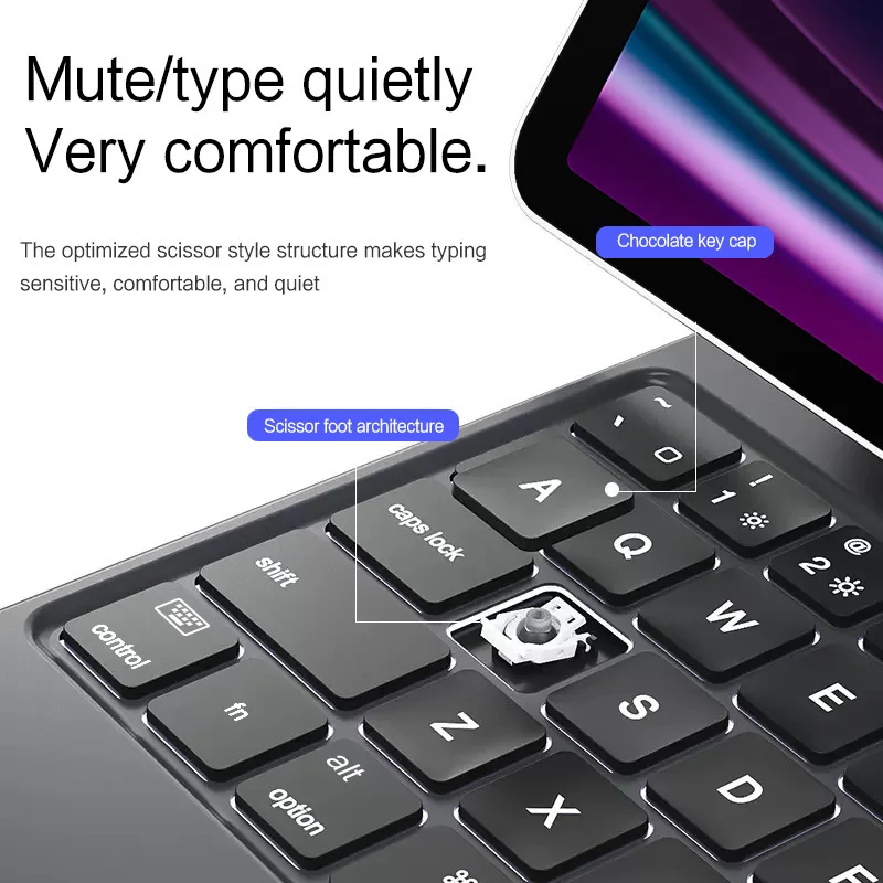 product magic keyboard case for samsung tab s9fe plus floating magnetic backlit bluetooth keyboard with smart control laudtec-11