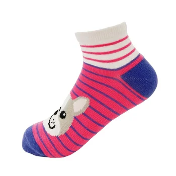 Cute Puppy Pattern Ankle Socks for Wome Great Quality Cotton Breathable Striped Socks