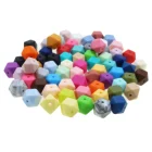 Beads Silicone Beads BPA FREE Food Grade Silicone Baby Teething Hexagon Loose Beads Bulk