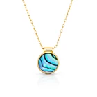 Abalone Chris April Latest Design Gold Plated 925 Sterling Silver Abalone Shell Coin Necklace