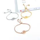 Bracelet Titanium Steel Bracelet Beaded Life Tree Pendant Adjustable Bracelet For Girl