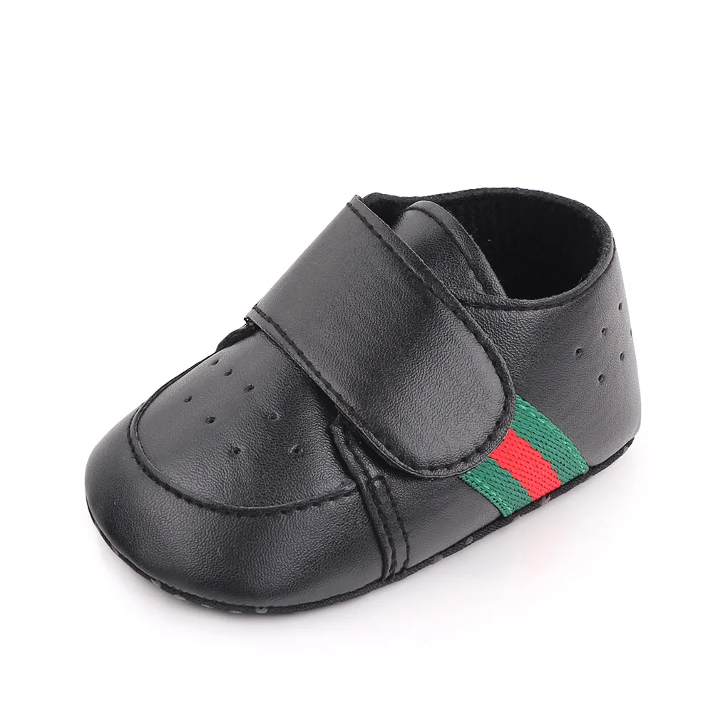 British Style Pure Color PU Leather Mesh Breathable Baby Boys Soft Soled Toddler Shoes supplier
