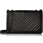 Handbag Thank You Handbags Custom Black Pu Leather Ladies Chain Crossbody Side Purse Bag Women Fashion Handbag