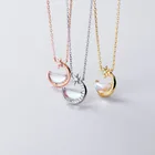 925 Silver Silver N2769 New 2021 Joyeria 925 Silver Crystal Diamond Clavicle Star Moon Silver Necklace