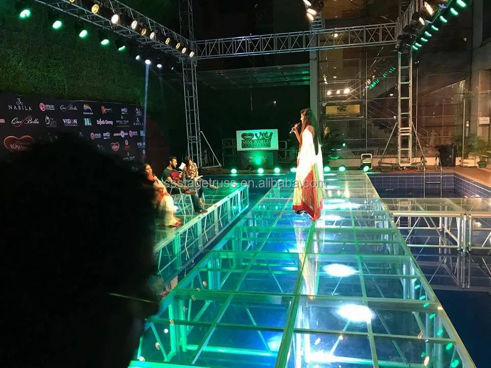 product aluminum assembly stage acrylic transparent stage platform adjustable height for wedding party concert show-2