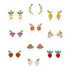 Wedding Earrings Earrings Fashion Cute Crystal Zircon Fruit Wedding Party Women Stud Earrings Jewelry Gift