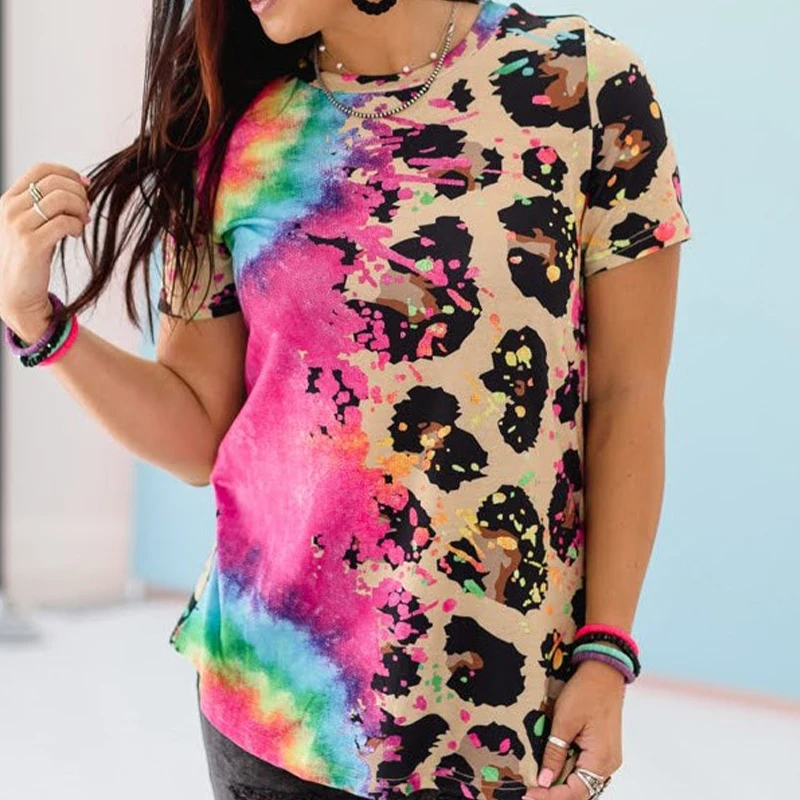 leopard and tie dye shirt