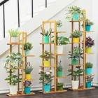 Plant Wooden Wholesale Bamboo Plant Stand Indoor Wooden Art Flower Holder Modern Display Flower Shelf Potted Rack