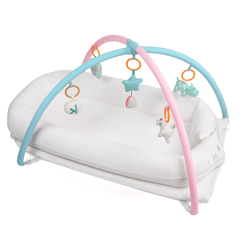 Portable Cotton Baby Bed Crib Nursery Cot Newborns Toddler Foldable Cot 