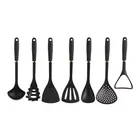 Pieces Tools Heat-resistant 7 Pieces Black Nylon Kitchen Cookware Tools Set Cooking Utensils