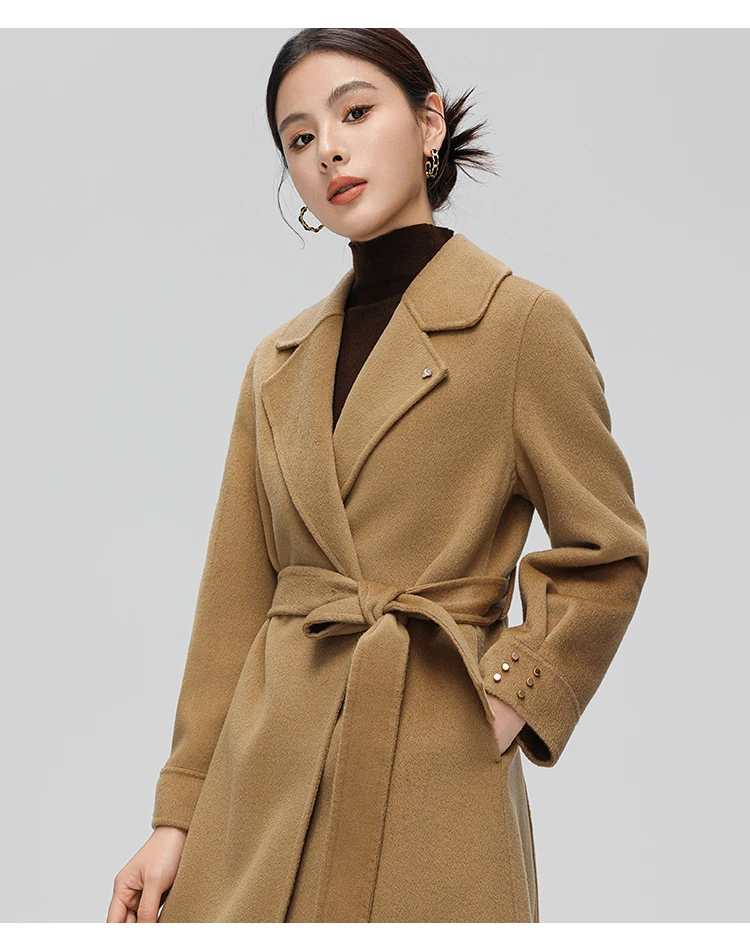 Women's Heavyweight Wool Winter Coat Windproof Long Overcoat for Extreme Cold