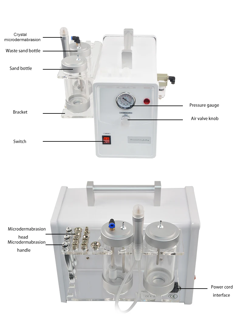 Professional Crystal & Diamond Microdermabrasion Machine 2-in-1 7 Discover the professional 2-in-1 Crystal & Diamond Microdermabrasion Machine for advanced skin resurfacing, exfoliation, acne scar treatment, pore refinement, and facial rejuvenation. Ideal for beauty salons, med spas, aesthetic clinics, and skincare professionals. Professional Crystal & Diamond Microdermabrasion Machine 2-in-1