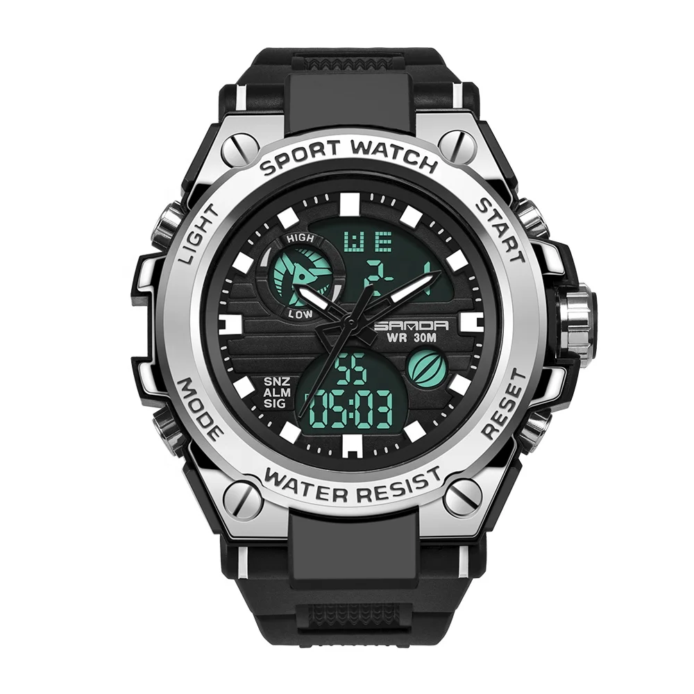 Smart Watch With LED Light Black Rubber Strap Big Size Digital Watch Top Brand Luxury Sport Watch Men