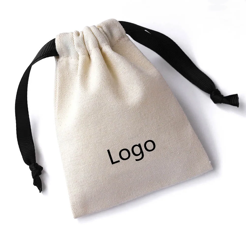 black cotton drawstring bag