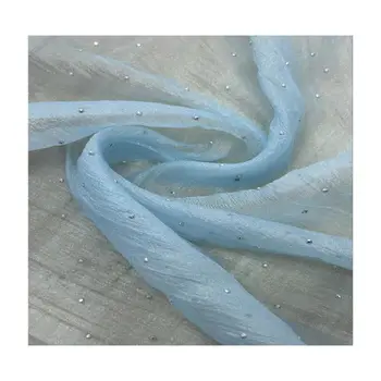 Wholesale Cheap 100% Polyester Dress Crinkle Organza Fabric