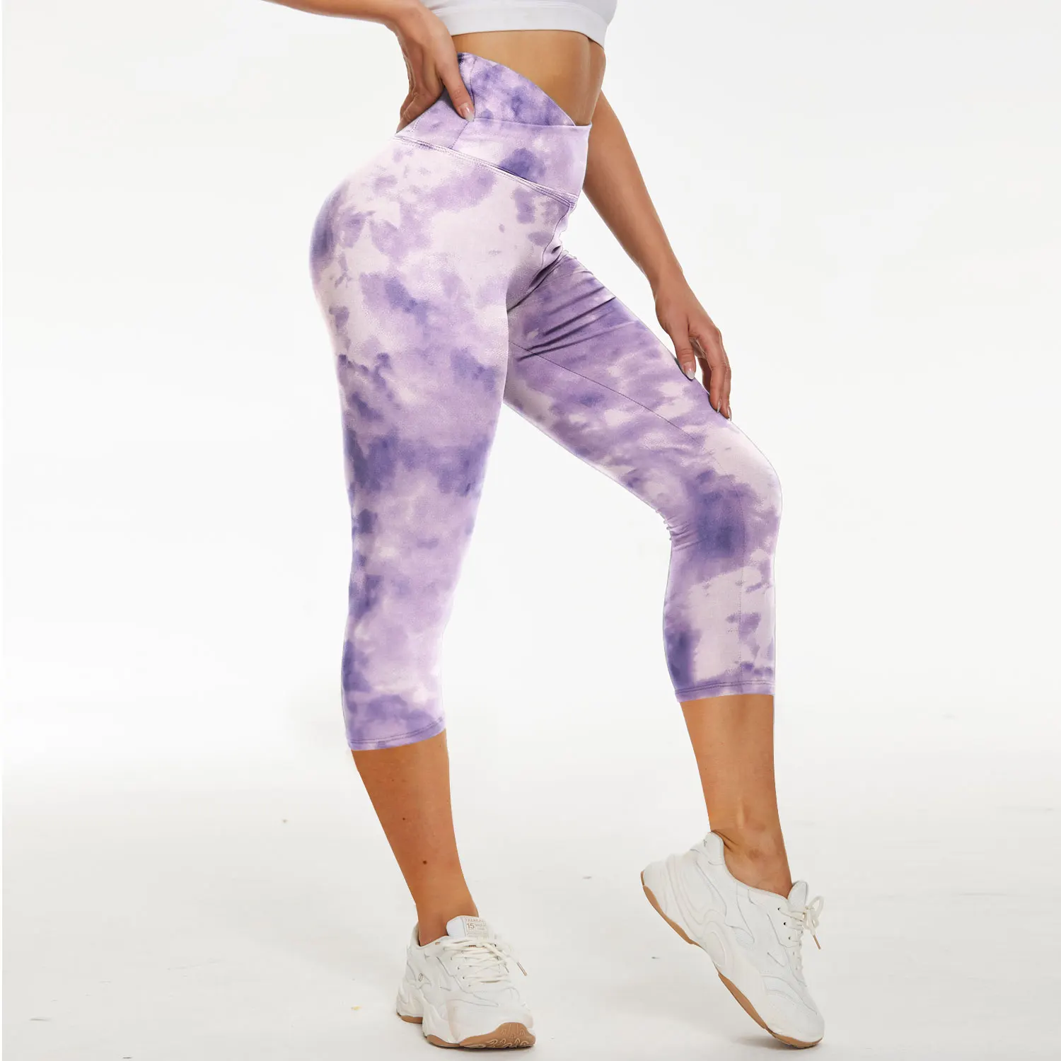 Women yoga pants Printed High Waist breathable fashion comfortable tie dye capri Leggings