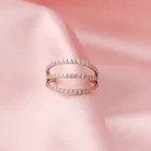 Gold Plated 3 Ring New 2020 Products Rose Gold Plated Cubic Zircon 3 Layers Hoop Nose Piercing Titanium Ring
