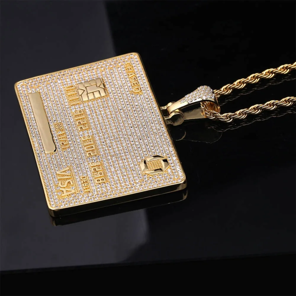 Credit Visa Card Pendant Necklace Aaa 