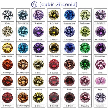 1000pcs/Pack 5A Cubic Zirconia Diamond Round Cut Loose Gemstone