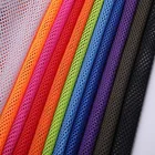 Pink Fabric Comfortable Transparent Pink Plain Polyester Mesh Fabric For Bag Clothing