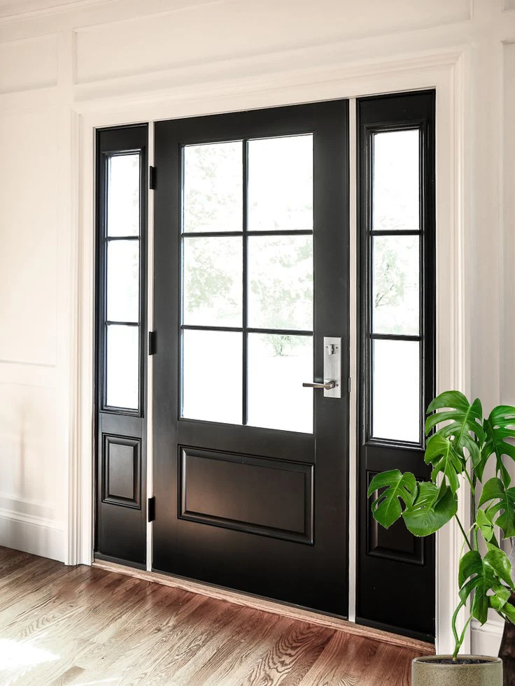 product popular design fiberglass front door wood grain glass exterior door residential-61