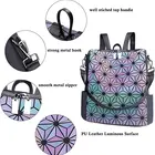 Backpack 2021 Fashion Geometric Laptop Backpack School Luminous Holographic Reflective Outdoor Travel Shoulder Bag Unisex