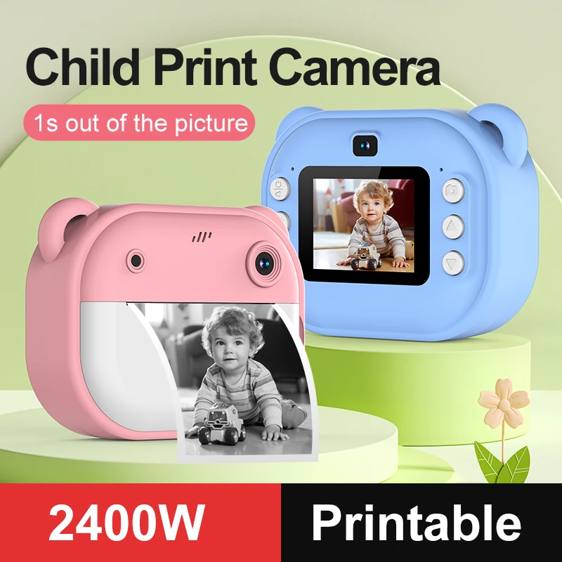 Factory Instant Kids Camera Printer HD Thermal Photo Selfie Video Digital Inkless Printer Instant mini impresora