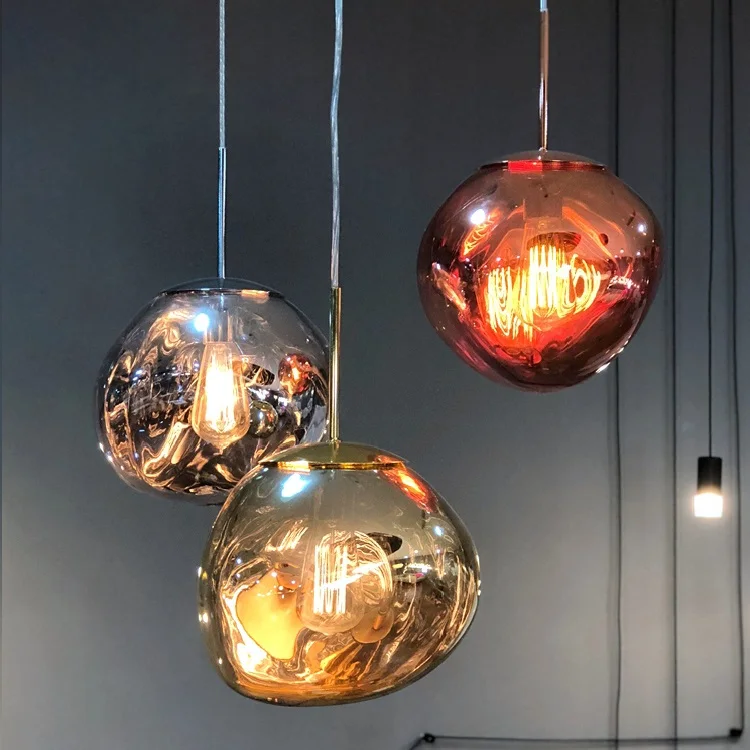 Ceiling Lamp E27 Modern Industrial Lava Pendant Light Thickened Glass Hanging 