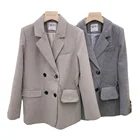 Coat Autumn 2022 New Double-breasted Long-sleeved Coat Women's Suit Coat