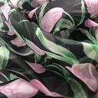 Printed Fabric LOW MOQ Customer Plant Printed 8mm Silk Organza Fabric