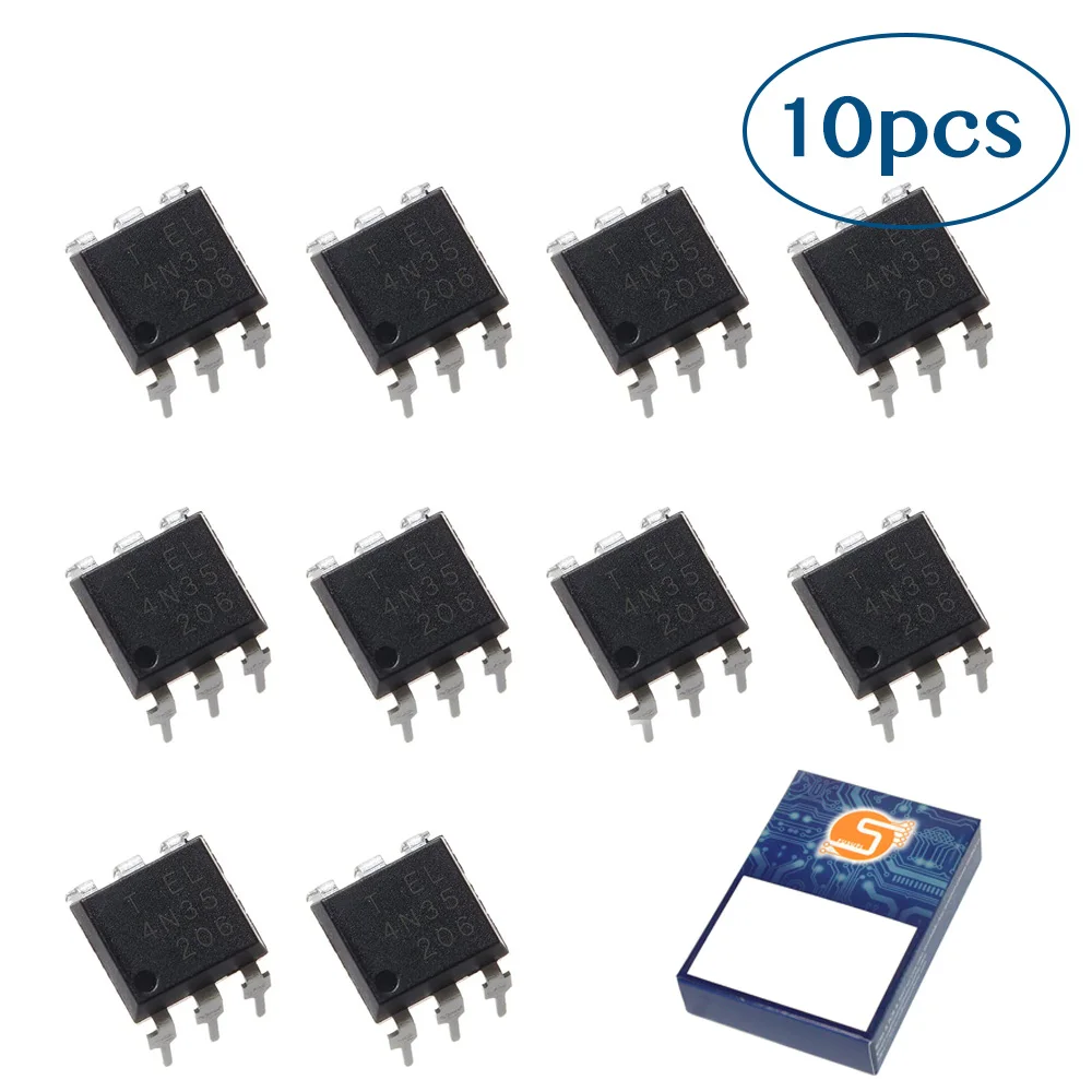 product 10pcs 4n35 optocoupler dip 6 4n35m 4n35sm 4n35svm 4n35sr2m high speed logic output optocouplers transistor 6 pin-0