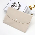 Jewelry Bag Customize Flat Packaging Jewelry Pouch Small Recycled Cotton Pocket Envelope Canvas Jewelry Bag
