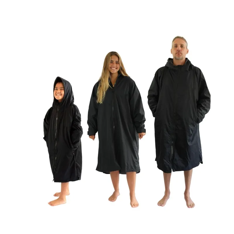 Waterproof changing robe oversized swim parka for swimmer surf poncho coat dry fleece lining