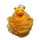 Bear Sponge Scrubber Sponge Cartoon Bear Shape Kids Bath Sponge Body Scrubber Baby Bath Sponge