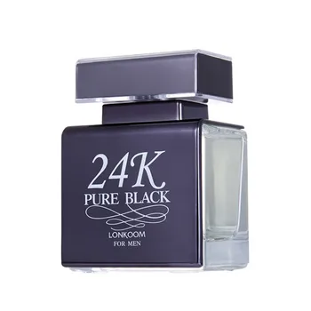 HOT SALE custom logo perfume 24K pure black eau de parfum EDP men perfume long lasting AROMATIC FOUGERE fragrance
