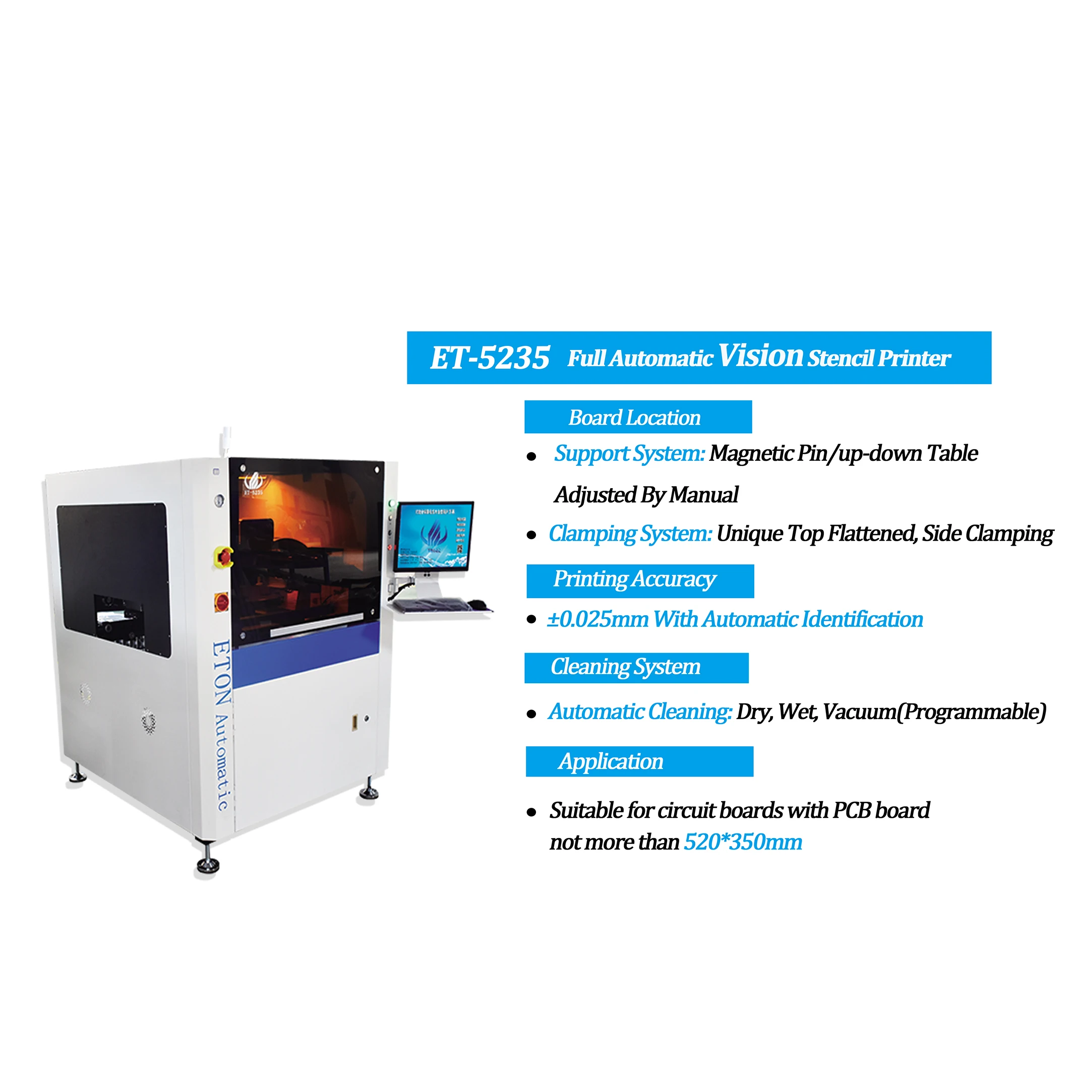 OEM PCB Assembly Impressora de estêncil de visão automática completa com tecnologia avançada 2