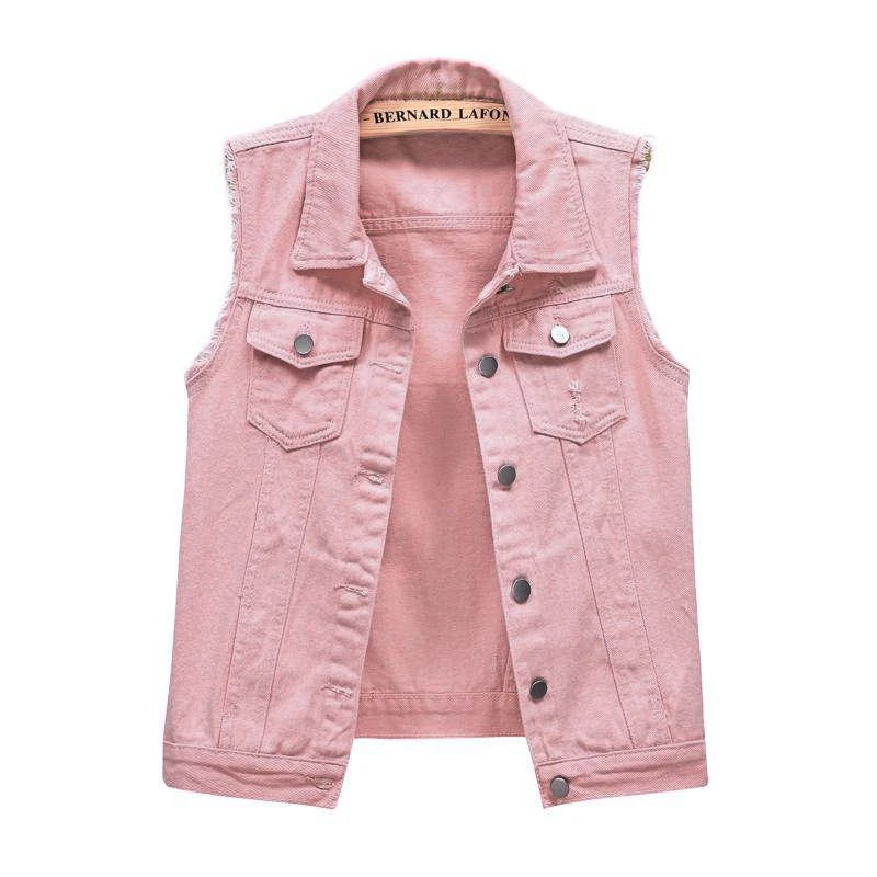 Plus Size Women's Casual Clothing Slim Raw Selvedge Short Vests Denim Jeans Motorcycle Jacket Ladies' Cowboy Vest in Sizes 6XL supplier