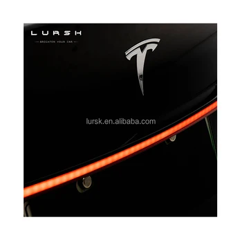 LURSK LED Tinted Tail Lights For Tesla Model 3 / Y LED Rear Bumper Red Through Brake Light Lamp