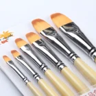 Artist Professional Hot Seller Nylon Hair 6 Sizes Acrylic Artist Paint Brush Set