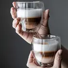 Coffee Mug Tea Glass Wholesale Products Double Wall Glass Mug Free Sample Tea Coffee Wine Glass Tumbler Cup