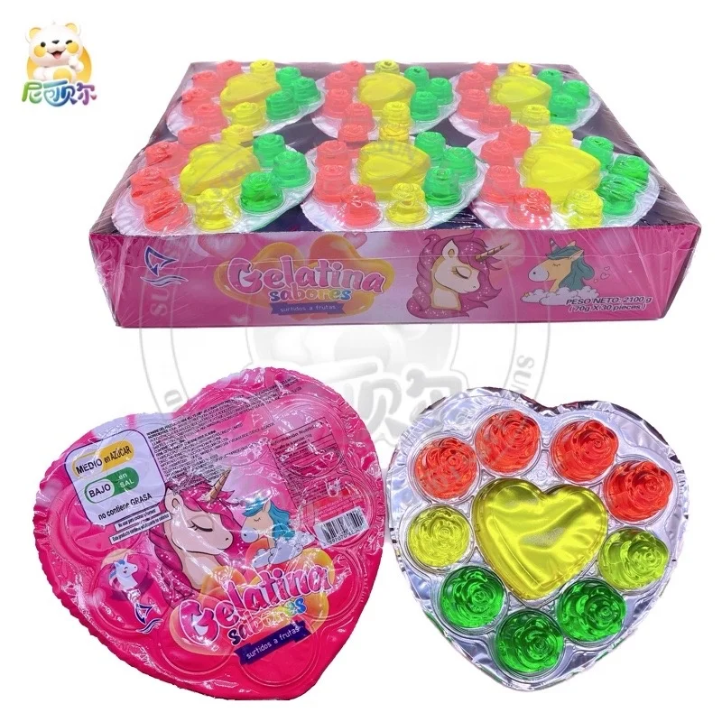 35g Jelly Mixed Fruit Flavor Heart Rose Shape Jelly Pudding Candy In