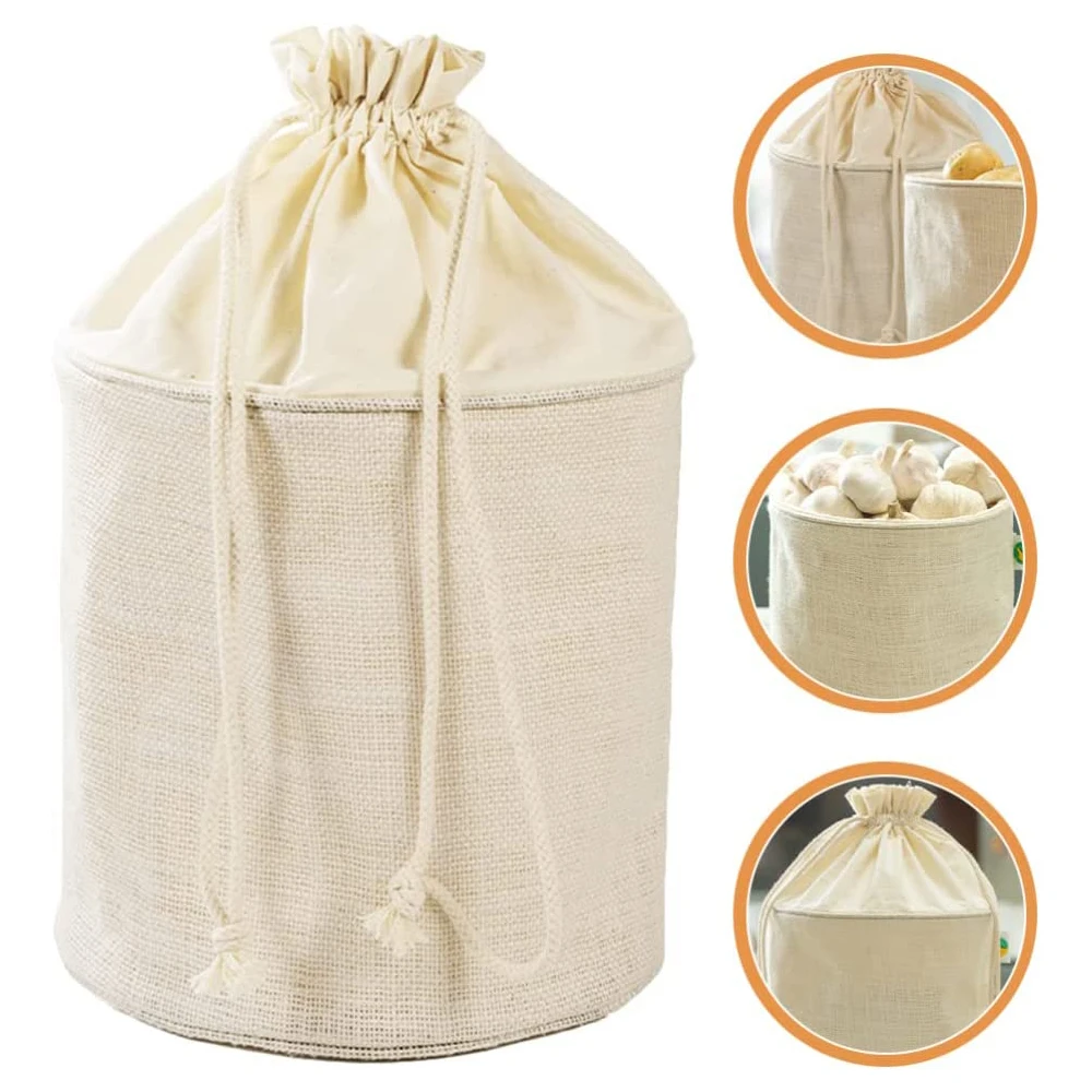 High Quality Wholesale Women Cotton Canvas Round Bucket Handbag Organizer Canvas Cosmetic Bag