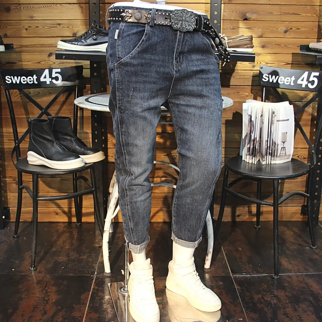 Factory Directly Wholesale Designers Blue Jeans Mens Ripped Skinny Stretch Denim Pants Slim Men's Jeans